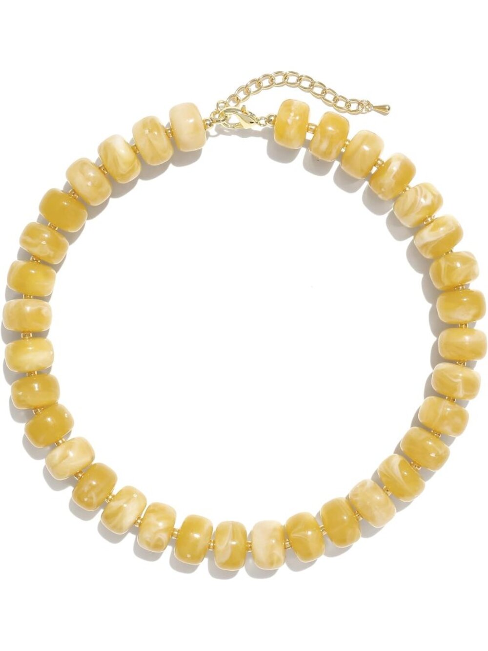 Women's Cute Light Yellow Acrylic Beads Choker Trendy Statement Jewelry Gift